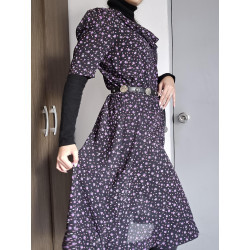 vestido negro estampado