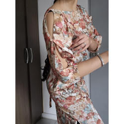 vestido estampado flores grandes