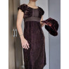 Vestido antiguo de terciopelo Chocolate con gorro